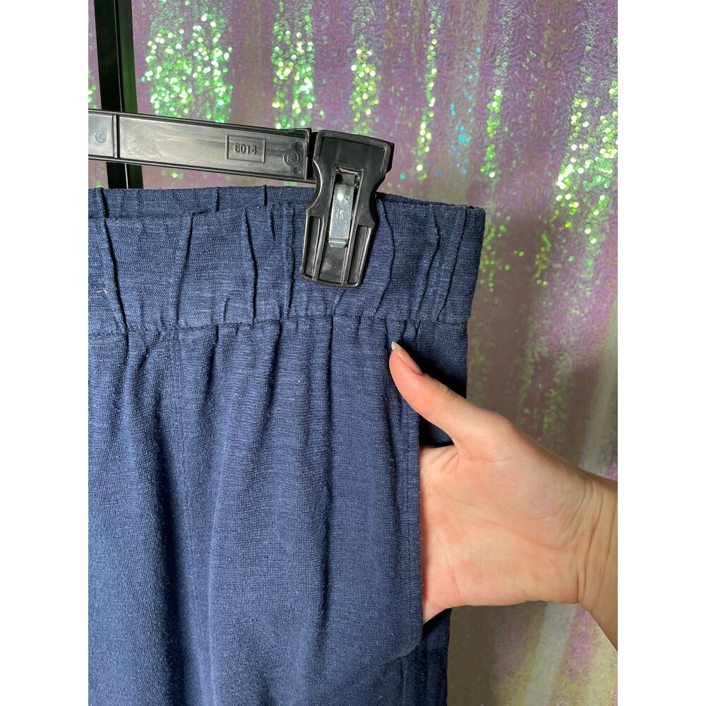Eileen Fisher Lantern Pants Womens Medium Blue Pull On Organic Cotton Hemp - Picture 4 of 7